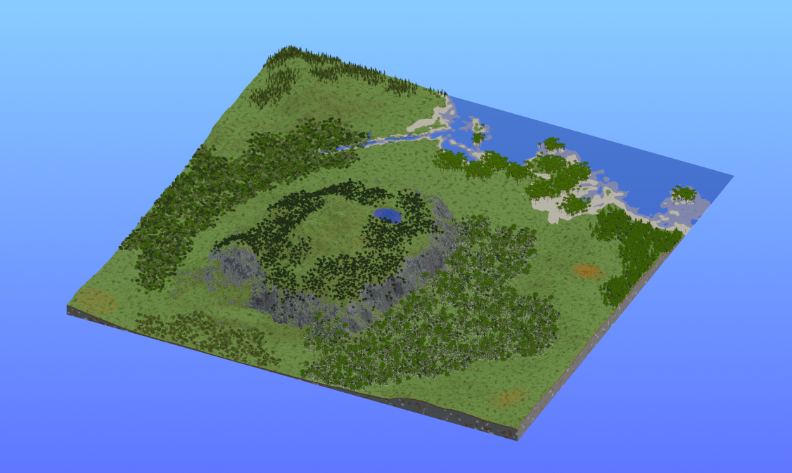 Survival Multibiome 2000x2000 Blocks Custom Map, River, Dark Forest, Birch, Oak, Forest, Beach, Mountains, Taiga, Cypress